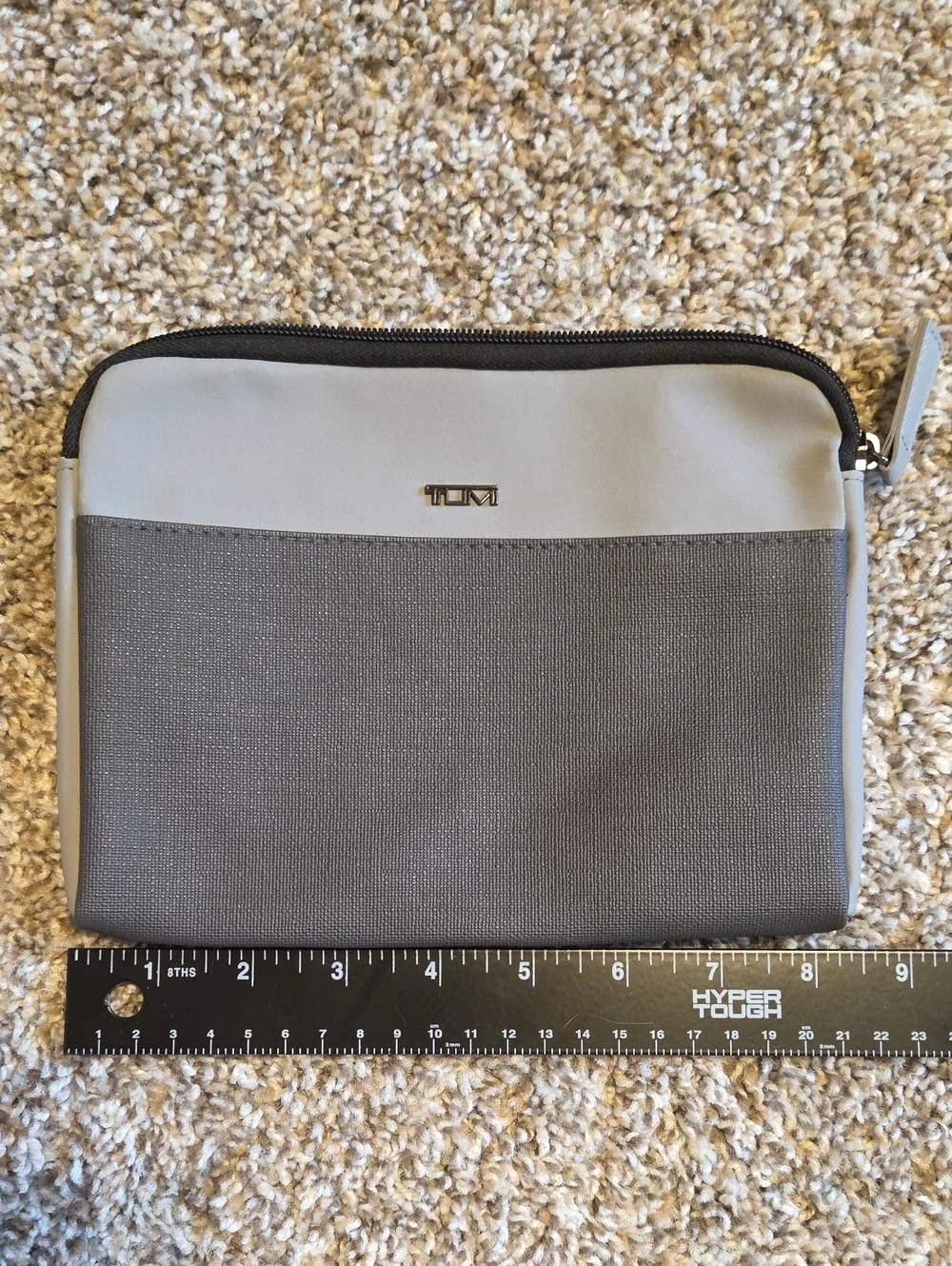 TUMI Grey Two-Tone Travel Pouch